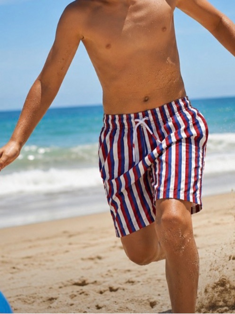 Cat & Jack Americana Striped Swim Trunks.